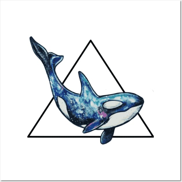 Geometric cosmic orca Wall Art by Prettielilpixie